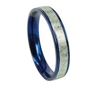 FBHDKJNFG Une bague de mariage, une bague d'éternité, une ba Bague de promesse unisexe en titane avec dôme, for anniversaire de mariage, argent, bleu, bicolore, 4 mm et 6 mm, plusieurs tailles(P 1/2)
