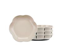 FBHFSUIEF Assiettes à dîner divisées, assiette de contrôle du régime, assiettes, lot 4, dessert rondes en céramique blanche japonaise, salade et pâtes(8inch flower)