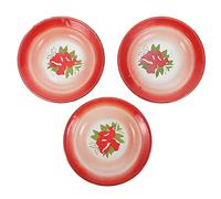 FBHFSUIEF Assiettes à dîner divisées, assiette de contrôle du régime, assiettes, plateau en métal 3 pièces, émail rétro, collation style chinois, service, nourriture festival(20X20X2.5CM)