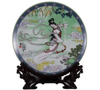 FBHFSUIEF Assiettes décoratives Chinoises en céramique, Assiettes à Suspendre, Assiette décorative Motif de fée 10,2 Pouces, décoration Salon, Maison, d'étude, d'armoire vin