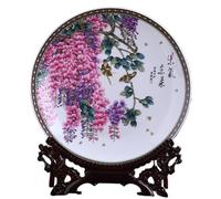 FBHFSUIEF Assiettes décoratives Chinoises en céramique, Assiettes suspendues, Assiette décorative à Suspendre Jingdezhen de 10,2 Pouces Motif Fleurs