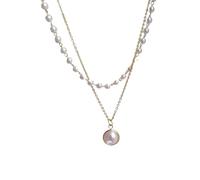 FBHFSUIEF Collier de bijoux printemps et d'été au design délicat, pendentif en perles simulées blanches brillantes, for femmes, cadeaux