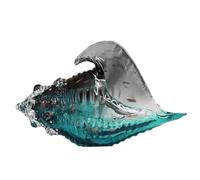 FBHFSUIEF Coquillages décoratifs, Statue en Cristal Ornement Animal Marin for la décoration, Sculpture Verre Faite à Main for Aquarium de Table Maison(Blue,32x18cm)