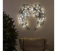 FBHFSUIEF Décoration murale en métal à LED Ailes d'ange 13,8" x, décoration fer forgé, enseignes lumineuses néon, d'intérieur