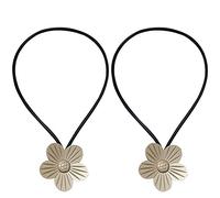 FBHFSUIEF Embrasses de Rideaux, Pinces à, Supports, 2 pièces, Crochet Fixation for Corde fenêtre, Boucle en métal, Fleur(E)