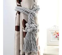 FBHFSUIEF Embrasses de Rideaux, Pinces à, Supports retenue, 2 pièces en Corde nouée Coton tissé avec Boucle Sangle(Single Ball Gray)