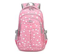 FBHFSUIEF Grand sac à dos for étudiants garçons et filles - Sac d'école, de voyage ou travail avec grande capacité plusieurs compartiments(Roze)