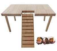 fbiisrhd Plateforme en bois pour hamster, escalier jouet, gerbilles en bois, rampe pour cochon d'Inde, accessoires de cage pour animaux de compagnie, petit animal, hérisson, rat, souris, chinchilla