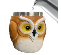 Fbinys 3D Owl Coffee Cup, Stainless Steel Travel Mug, 12 Oz Drinkware with Cute Animal Design, Funny Desk Accessory, Water Container with Lid, Home and Work Travel Mug for Daily Use