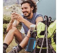 Fbinys Batterie Externe Solaire,Chargeur Portable Rapide avec Lumière Intégrée - Appareils Électroniques, Powerbank Pliable Imperméable pour Pêche Camping Voyage et Maison