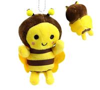 Fbinys Bee Stuffed Animal Pendant, Plush Toy Keyring, Portable Mini Bee Doll with Soft Plush Body, Cute Decorative Accessory for Purse, Backpack, Car Interior, Schoolbag, Or Home Use