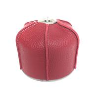 Fbinys Canister Cover Case Small, Secure Cooking Tank Protector, Decorative Protective Case for Camping, Outdoor Activities, Stove Safety, Black Brown and Red, PU Leather