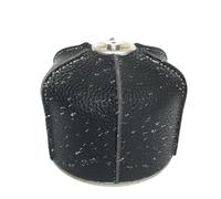 Fbinys Canister Cover Case Small, Secure Cooking Tank Protector, Decorative Protective Case for Camping, Outdoor Activities, Stove Safety, Black Brown and Red, PU Leather