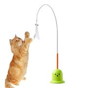 Fbinys Cat Wand, Suction Cup Kitten Toy, Interactive Feather Teaser, Portable with Bell, Engaging Training Tool, Red, Ideal for Reducing Boredom and Exercise Play Wand