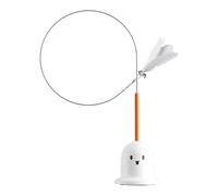 Fbinys Cat Wand, Suction Cup Kitten Toy, Interactive Feather Teaser, Portable with Bell, Engaging Training Tool, Red, Ideal for Reducing Boredom and Exercise Play Wand