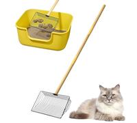 Fbinys Chicken Poop Scooper, Long Handle Poop Scooper, Chicken Coop Poop Shovel, Sifting Shovel for Coops, Metal Poop Shovel, Heavy Duty Chicken Poop Shovel, Non-Stick Poop Scoop, Chicken Coop Rake