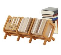 Fbinys Étagère de bureau, petite bibliothèque inclinable en bois, bibliothèque multifonctionnelle peu encombrante, organisation de coin de lecture, idéale pour l'espace de travail, 35 à 67 x 22 x 24