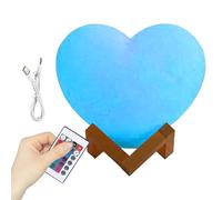 Fbinys Heart Night Light, 16-Color USB Rechargeable LED Nightlight, Romantic Shaped Lamp with Stand Remote Control, Perfect for Decor, Bedroom Ambiance, Nursery Glow, Living Room Accent