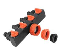 Fbinys Hose Splitter 4 Way, Leakproof Spigot Connector, Heavy-Duty Tap Adapter, Individual Flow Control Valves for Lawn Irrigation, RV, Greenhouse, Farm, 6.69x4.33x1.57 inches