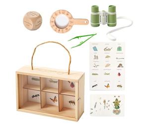 Fbinys Kids Nature Exploration Kit, Educational Learning Set, Interactive Outdoor Activity Tools with Binoculars and Magnifier, Compact Explorer Accessory with Durable Build, Toy Kit for Children