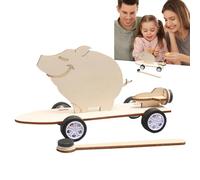 Fbinys Kit de Voiture magnétique en Bois, Ensemble de Construction Fait à la Main, Jouet d'assemblage Amusant avec Construction Robuste, modèle en Bois pour, Jouet Scientifique éducatif avec matériau