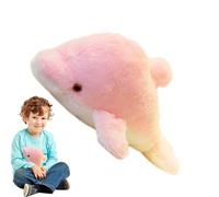 Fbinys LED Glowing Dolphin Pillow, Colorful Hugging Stuffed Toy, Induction Light-Up Plush Dolphin for Kids and Adults, Soft Decorative Pillow with LED Lights, Fun Room Accessory and Idea