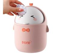 Fbinys Mini Trash Can, Tiny Desktop Garbage Bin, 4.72x4.72x7.87 Inches Container with Lid, Cute Cartoon Rubbish Bin Compact Design, Small Trash Cans with Portable Style, Table Trashs Can for Home