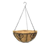 Fbinys Panier de jardinière avec Doublure de Coco, Support de jardinière avec Fibre de Coco | Porte-de Fil Rond en métal,Décor de Jardin de pelouse, ur de Cardiaque avec chaîne, Cintre de Pots de