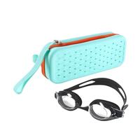 Fbinys Silicone Goggle Case, Swimming Goggles Case with Drain Holes, Lanyard Attached Water Sport Accessories Organizer, Portable Bag for Gym, Beach, Durable Splashproof Storage