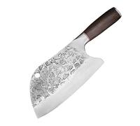 FBITE Couteau serbe fait à la main forgé large couteau de boucher en acier inoxydable cuisine Chef pêche couteau à viande fixe filetage extérieur