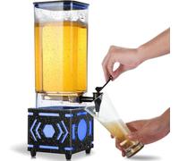 FBJAMZ Fontaine à bière avec Robinet Transparent et éclairage LED, idéale pour la Maison, Les fêtes, Les Bars et Les Restaurants. Facile à Nettoyer. (Black)