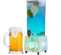 FBJAMZ Fontaine à bière avec Robinet Transparent et éclairage LED, idéale pour la Maison, Les fêtes, Les Bars et Les Restaurants. Facile à Nettoyer. (White)