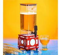 FBJAMZ Fontaine à bière avec Robinet Transparent et éclairage LED, idéale pour la Maison, Les fêtes, Les Bars et Les Restaurants. Facile à Nettoyer. (Red)