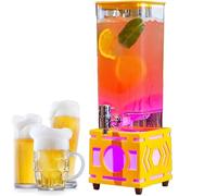 FBJAMZ Fontaine à bière avec Robinet Transparent et éclairage LED, idéale pour la Maison, Les fêtes, Les Bars et Les Restaurants. Facile à Nettoyer. (Yellow)