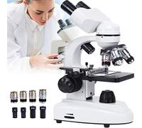 FBJAMZ Microscope numérique LED 20X-7000X avec caméra Full HD, Support 3D, 10 Lames Porte-Objets, Double éclairage, Mise au Point grossière et Fine, Adaptateur pour Smartphone