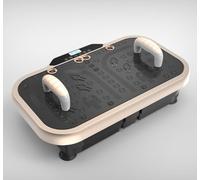 FBJAMZ Plaque vibrante Machine de Fitness, avec Barres de Main Push-up Amovibles 3 Modes, 180 réglages de Vitesse pour l'exercice à Domicile (Gold)