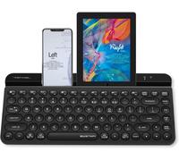 Fbk30 Clavier Sans Fil Multi-Appareils Quietkey 2,4 G Et Bluetooth Double Mode, Jusqu'À 4 Appareils, Portable Avec Support Intégré Pour Mac Ios Windows Android (Noir Classique)