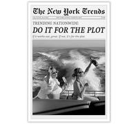FBKDVC Funky Girl Affiche esthétique Preppy - Impression de journal tendance en noir et blanc - Impression sur toile « Do It For The Plot Hot Girls » - Art mural vintage - Impression de magazine pour