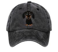 FBKKFCL Chapeaux rétro lavés pour Hommes et Femmes, Une Casquette à Bec de Canard imprimée Teckel, Une Casquette de Baseball, Un Chapeau de Soleil