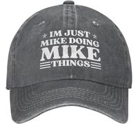 FBKKFCL Je suis Juste Mike Qui Fait des Choses de Mike Chapeau pour Hommes Je suis Mike Qui Fait des Choses comme des Trucs Chapeau de Routier Chapeau Cowboy drôle Cadeaux Casquette de Baseball