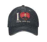 FBKKFCL Je t’Aime Les Casquettes de Baseball Pope Leo pour Hommes, Jeans usés, Chapeau Snapback lavé lavé American All Seasons Coupe Ajustable Chapeau