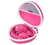 FBLFOBELI Coque rigide compatible avec les casques supra-auriculaires sans fil JLab Studio/eKids Barbie Wireless Bluetooth, support de rangement de protection antichoc (rose + blanc)