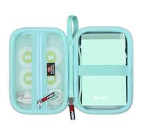 FBLFOBELI Coque rigide pour étiqueteuse Nelko P21/Typonos P21/Niimbot D11/Phomemo D30 D35/JADENS D11/ORGBRO X1 X3 S001, pochette en maille pour étiqueteuse et accessoires (étui uniquement) (Vert)