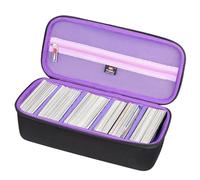 FBLFOBELI Plus de 900 étuis de jeu de cartes compatibles avec UNO/Piles/Phase 10/Chatons explosifs/Five Crowns/Flip 7/Go Fish/Monopoly Deal et cartes à jouer, étui uniquement (noir + violet, taille L)