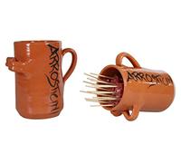 FBM2 Cruche porte-brochettes en terre cuite typique de la région des Abruzzes, grand format pouvant contenir jusqu’à environ 50 brochettes