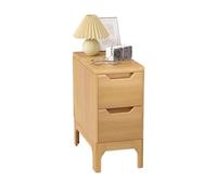 FBNMG Table de Chevet Étroite en Bois Massif, Table de Nuit Rustique avec 2 Tiroirs, Table d'appoint de Rangement Robuste pour Chambre Salon Canapé Couloir Entrée Dortoir(Width 7.9in(20cm), Primary)