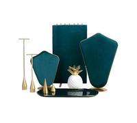 FbqLhe1ahh Moderne Présentoir de bijoux, 9 pièces, comptoir centre commercial, collier, Bracelet, bague, boucle d'oreille, ensemble rangement en velours Double face Présentoir à bijoux