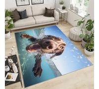 FBRUIEG Border Collie Tapis sous-marin pour chambre à coucher, motif chien mignon pour salon, intérieur doux, 120 x 170 cm