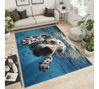 FBRUIEG Grand tapis décoratif motif dalmatien avec chien sous-marin, motif chien mignon, amusant pour chambre à coucher de garçons et filles, 120 x 170 cm