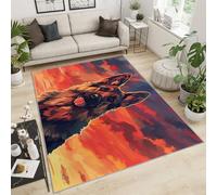 FBRUIEG Tapis berger allemand pour chambre de garçon - Coucher de soleil - Tapis pour enfants et amoureux des chiens - Tapis pour chambre à coucher et chambre d'enfant - Décoration d'intérieur - 50 x